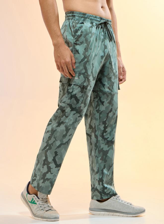 Technosport Men Printed Straight Fit Sports Cargo Trackpants - Image 1